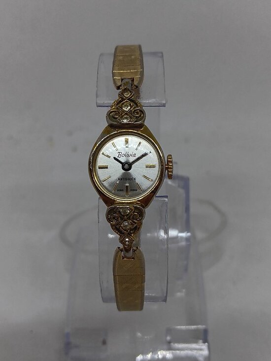VINTAGE 1965 Bolivia Women\'s 17 mm Manual Wind Gold Tone Watch main image 4